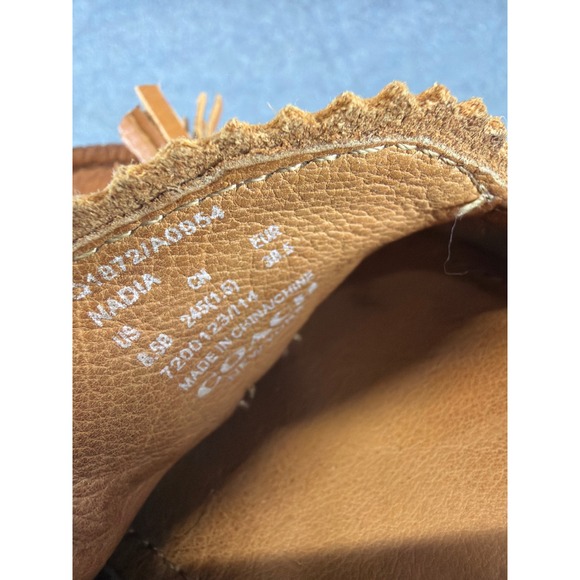 Coach Nadia Driving Moccasins Women 8.5B Tan Leather Tassel Loafers A0954 - Picture 7 of 8